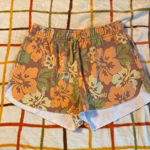 Floral print cotton shorts